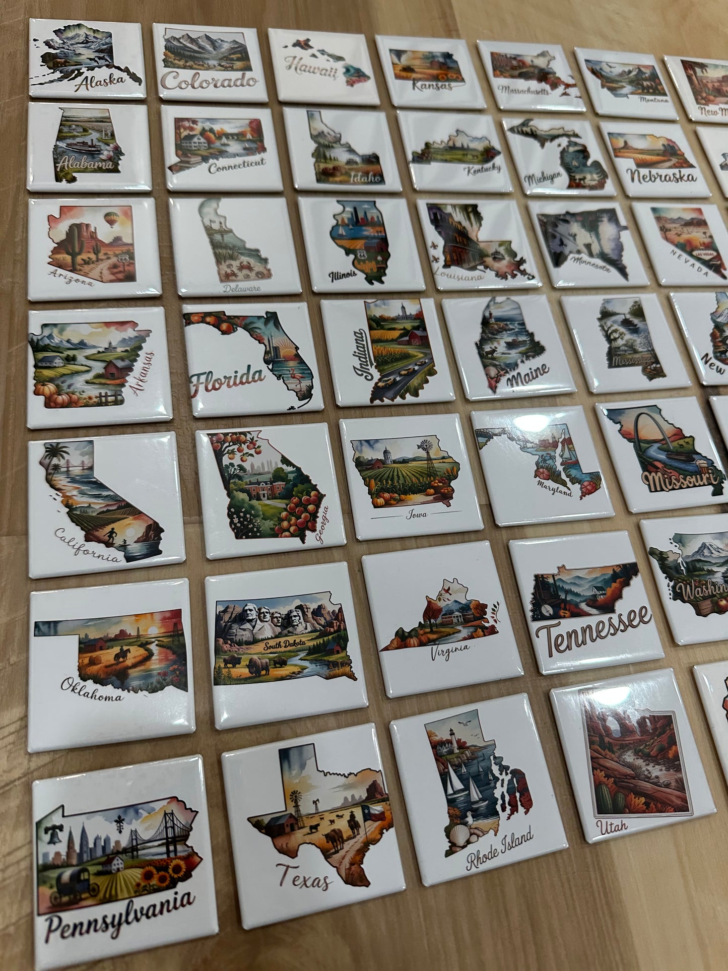 2x2" Custom (State) Design Magnet (Set of 6)