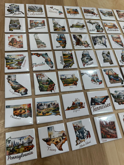 2x2" Custom (State) Design Magnet (Set of 6)
