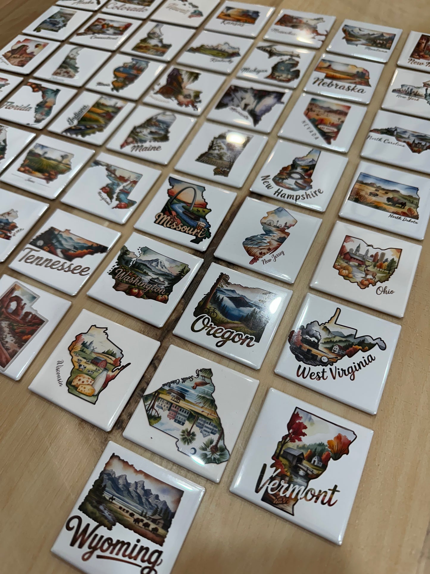 2x2" Square Custom (States) Design Magnet (Set of 9)