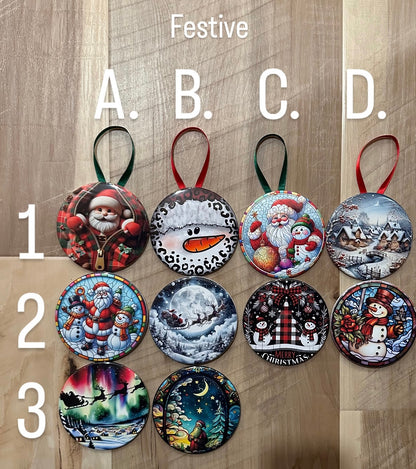 3.5" Round Custom Design Ornament (Set of 4)