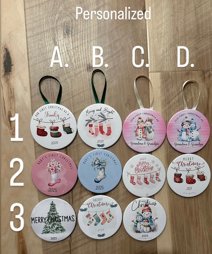 3.5" Round Custom Design Ornament (Set of 4)