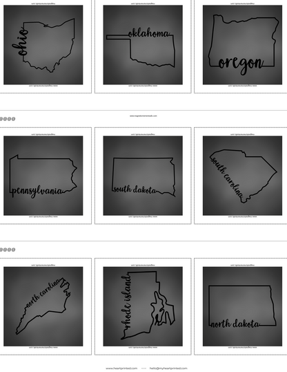 2x2" Custom (State) Design Magnet (Set of 6)