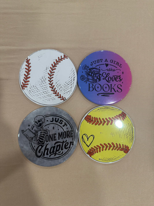 3.5" Round Custom Design Magnet (Set of 4)