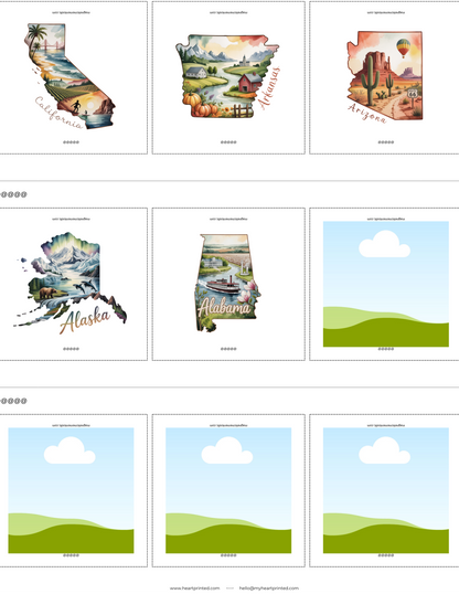 2x2" Custom (State) Design Magnet (Set of 6)