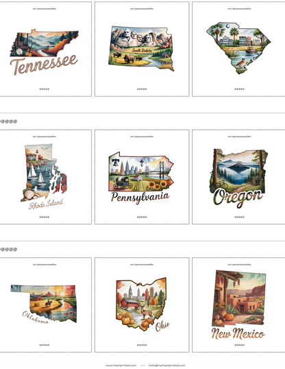 2x2" Custom (State) Design Magnet (Set of 6)