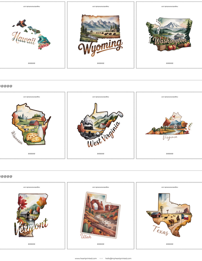 2x2" Custom (State) Design Magnet (Set of 6)