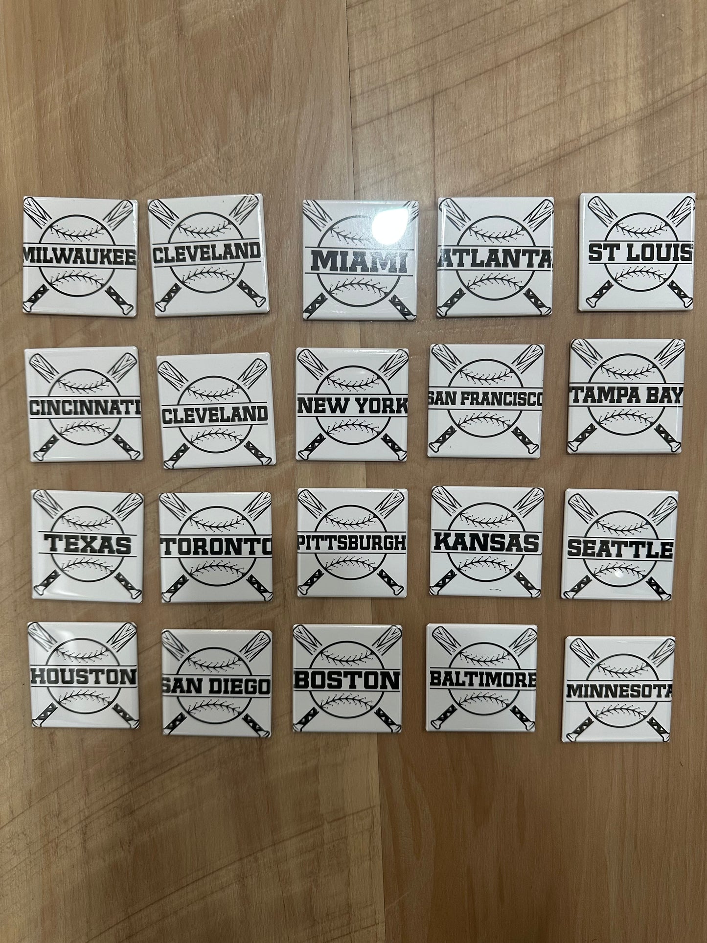 2x2" Square Custom (baseball) Design Magnet (Set of 9)