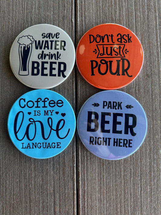 3.5" Round Custom Design Coasters (Set of 4)