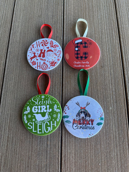 3.5" Round Custom Design Ornament (Set of 4)