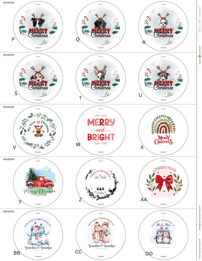 3.5" Round Custom Design Ornament (Set of 4)