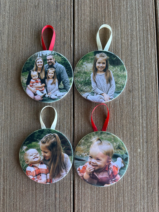 3.5" Round Photo Ornament (set of 4)