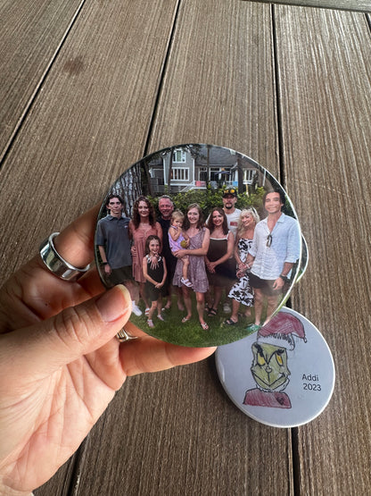 3.5" Round Photo Ornament